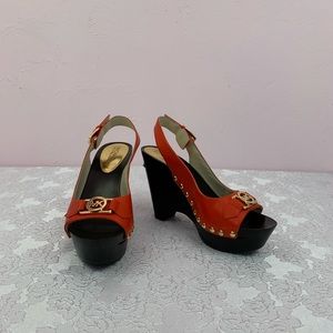 Michael Kors Charm Sling Platform Wedge Sandals